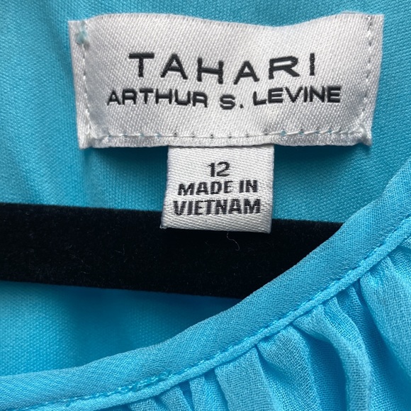 Tahari NWT Sky Blue Spring Summer Sleeveless Maxi Tiered dress Woman’s size 12 - Picture 3 of 8